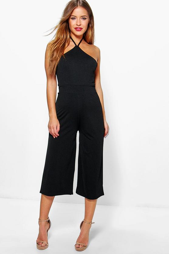 Petite Rosie Halterneck Culotte Jumpsuit